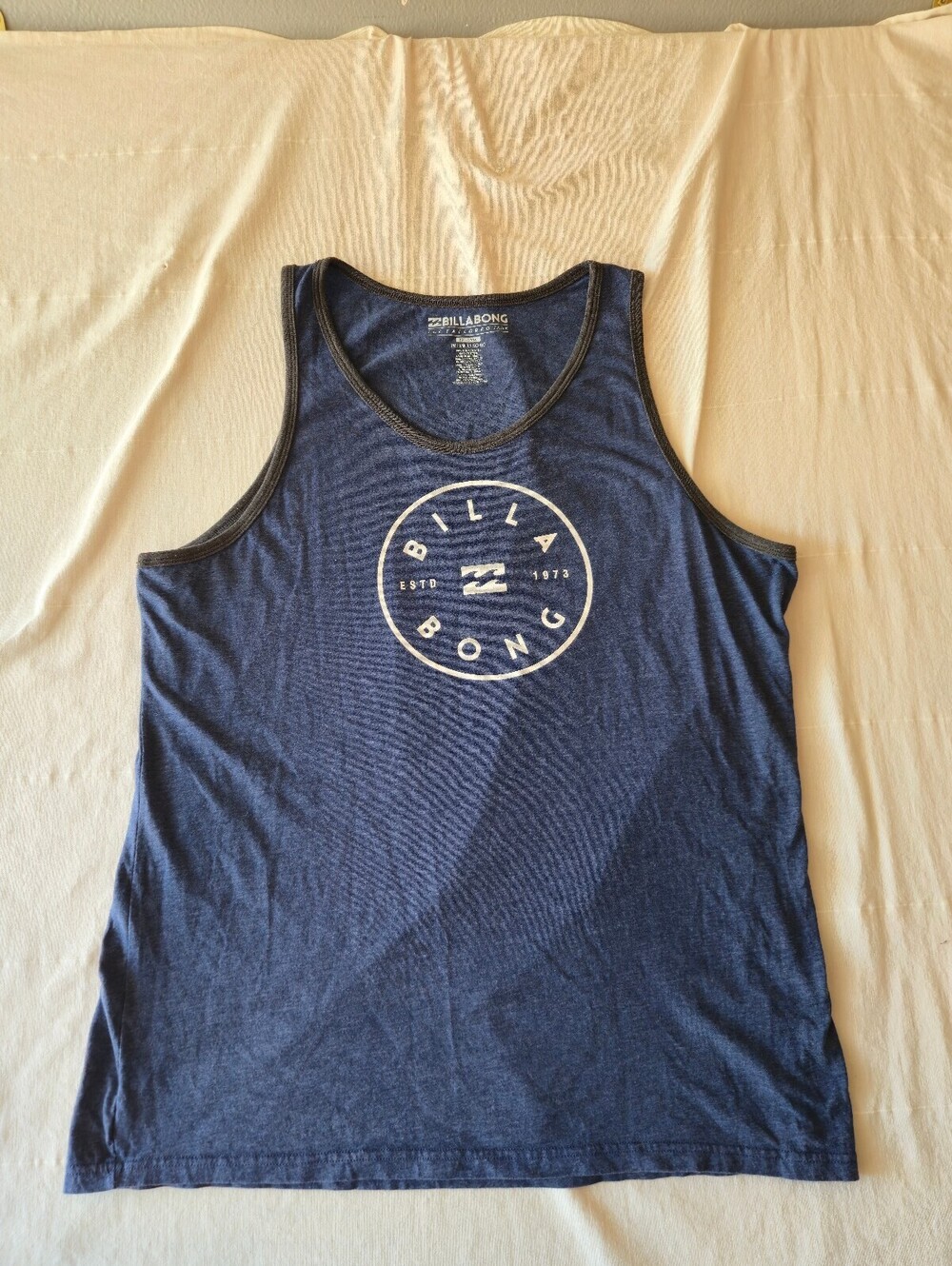 Billabong Men's Tailored Tank Top XX-Large Blue Cotton